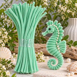 Mint Green Pipe Cleaner Chenille Stem for Art & Craft DIY Decoration – 100 Pieces per Packet