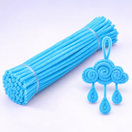 Sky Blue Pipe Cleaner Chenille Stem for DIY Craft, Flower Making & Decoration | 100 Pieces per Packet