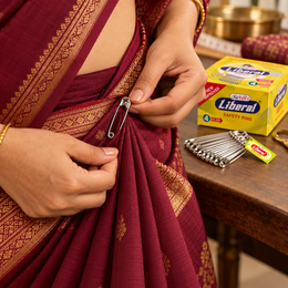SuVik’s Liberal Safety Pins No. 4 Large Size – Polished Steel Safety Pins for Saree, Blouse & Tailoring