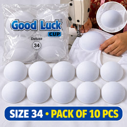 Good Luck Bra Cups Size 34 White | Blouse Padding Cups for Stitching | Pack of 10 Pieces (5 Pairs)