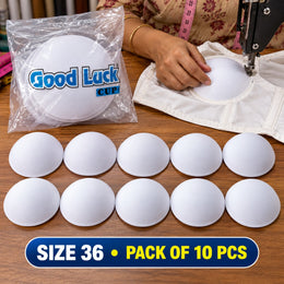 Good Luck Bra Cups Size 36 White | Blouse Padding Cups for Stitching | Pack of 10 Pieces (5 Pairs)