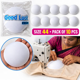 Good Luck Bra Cups Size 44 White | Blouse Padding Cups for Stitching | Pack of 10 Pieces (5 Pairs)