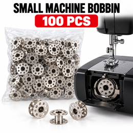 Small Sewing Machine Metal Bobbin – Pack of 100 | Reusable Steel Bobbins for Domestic Sewing Machines