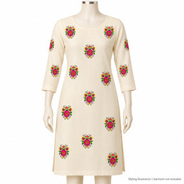 Multicolour Floral Bouquet DTF Heat Transfer Sticker Set for Suit, Blouse & Saree Decoration