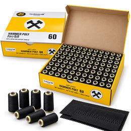 Vardhman AE Hammer Poly 60 Black Sewing Thread Box | 100 Tubes x 180 Metres Each | 100% Spun Polyester Thread