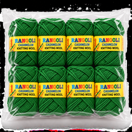 Rangoli Cashmilon Knitting Wool Dark Green | Soft Yarn for Sweater, Crochet & Crafts | Pack of 8