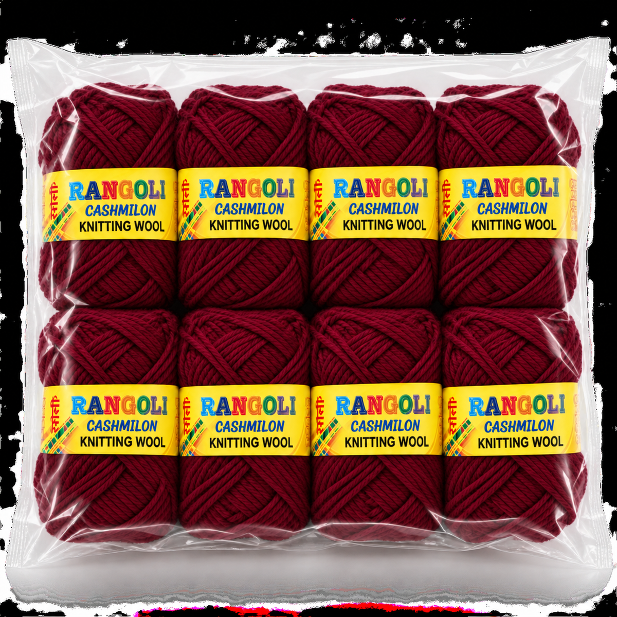 Rangoli Cashmilon Knitting Wool Yarn for Sweater, Knitting & Crafts (Maroon, Pack of 8)