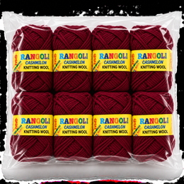 Rangoli Cashmilon Knitting Wool Yarn for Sweater, Knitting & Crafts (Maroon, Pack of 8)