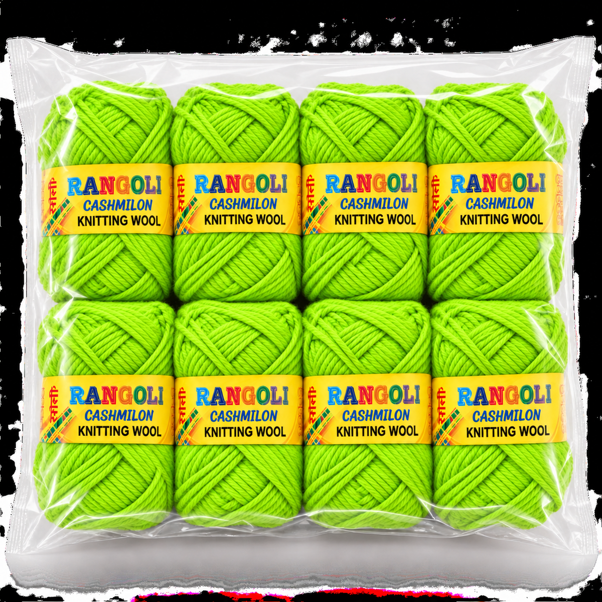 Rangoli Cashmilon Knitting Wool Green | Soft Yarn for Sweater, Knitting & Crafts | Pack of 8