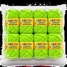 Rangoli Cashmilon Knitting Wool Green | Soft Yarn for Sweater, Knitting & Crafts | Pack of 8