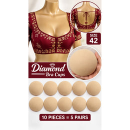 Diamond Bra Cups Size 42 | Blouse Padding Cups for Stitching | Pack of 10 Pieces (5 Pairs)