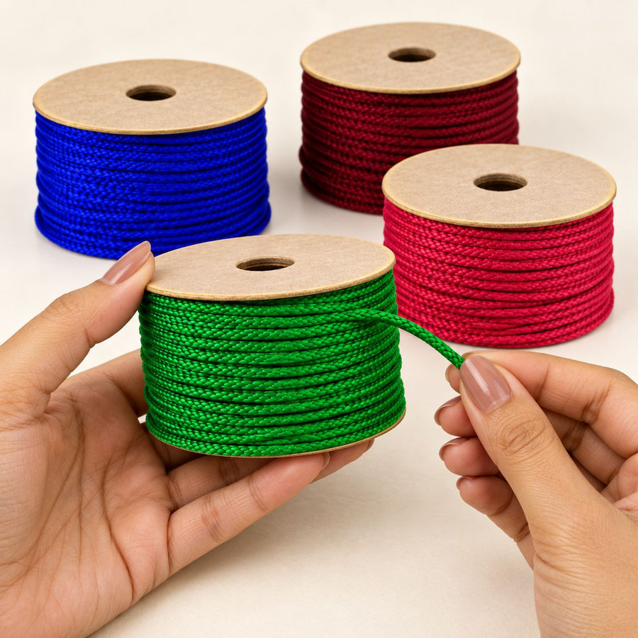 Blouse Dori Pack of 4 Colours | Blue, Maroon, Green & Pink Braided Tie Cord for Blouse Back & Lehenga