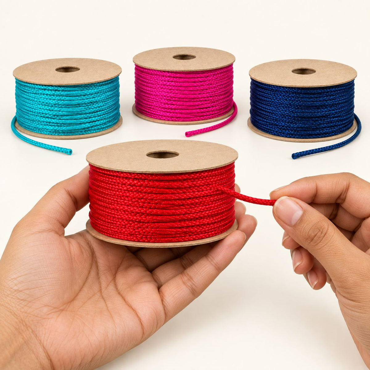 Blouse Dori Pack of 4 Colours | Sky Blue, Red, Rani Pink & Navy Blue Braided Tie Cord for Blouse Back & Lehenga