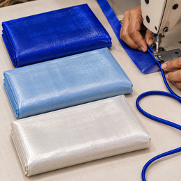 3 Piece Tissue Fabric Combo – Royal Blue, Sky Blue & White | 2 Metre Each | Piping & Tailoring Fabric