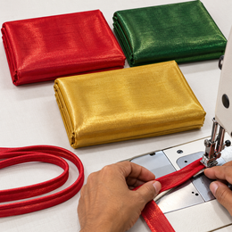 3 Piece Tissue Fabric Combo for Piping & Tailoring – Red, Bottle Green & Golden – 2 Metres Each
