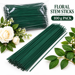 Green Floral Stem Sticks 100g Pack | Flower Making Stem Wire for Artificial Flowers & DIY Crafts