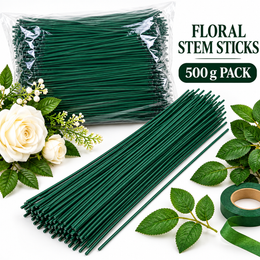 Green Floral Stem Sticks 500g Pack | Flower Making Stem Wire for Artificial Flowers & DIY Crafts