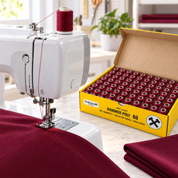 Vardhman AE Hammer Poly 60 Maroon Sewing Thread | 100 Tubes x 180 Metres Each | 100% Spun Polyester Tailoring Thread