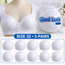 Good Luck Bra Cups Size 32 White | Blouse Padding Cups for Stitching | Pack of 10 Pieces (5 Pairs)
