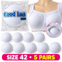 Good Luck Bra Cups Size 42 White | Blouse Padding Cups for Stitching | Pack of 10 Pieces (5 Pairs)