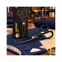 Jupiter A225 9 Inch Large Yarn Shear | Heavy Duty Tailoring Scissor for Cloth Cutting | Sharp Steel Blades | Black