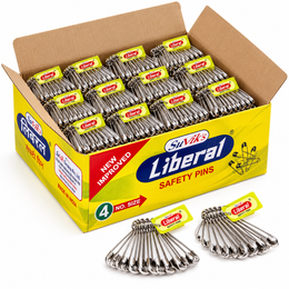 SuVik’s Liberal Safety Pins No. 4 Large Size – Polished Steel Safety Pins for Saree, Blouse & Tailoring