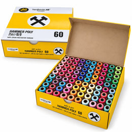 Vardhman AE Hammer Poly 60 Multicolor Sewing Thread Box | 100 Tubes x 180 Meter Each | 100% Spun Polyester Thread for Tailoring & Stitching