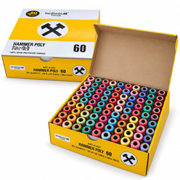 Vardhman AE Hammer Poly 60 Multicolour Mix 3 Sewing Thread Box | 100 Tubes x 180 Metres Each | 100% Spun Polyester Thread for Tailoring & Stitching