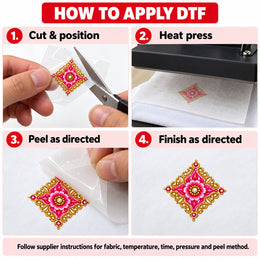 Rani Pink & Gold-Tone Floral DTF Heat Transfer Sticker Set with Neckline, Border and Diamond Motifs for Suit & Blouse