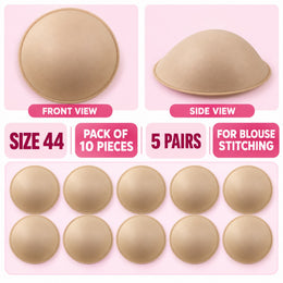 Diamond Bra Cups Size 44 | Blouse Padding Cups for Stitching | Pack of 10 Pieces (5 Pairs)
