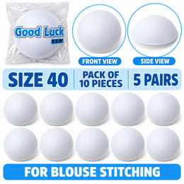 Good Luck Bra Cups Size 40 White | Blouse Padding Cups for Stitching | Pack of 10 Pieces (5 Pairs)