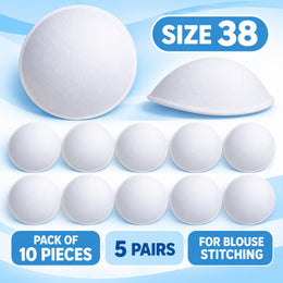 Good Luck Bra Cups Size 38 White | Blouse Padding Cups for Stitching | Pack of 10 Pieces (5 Pairs)