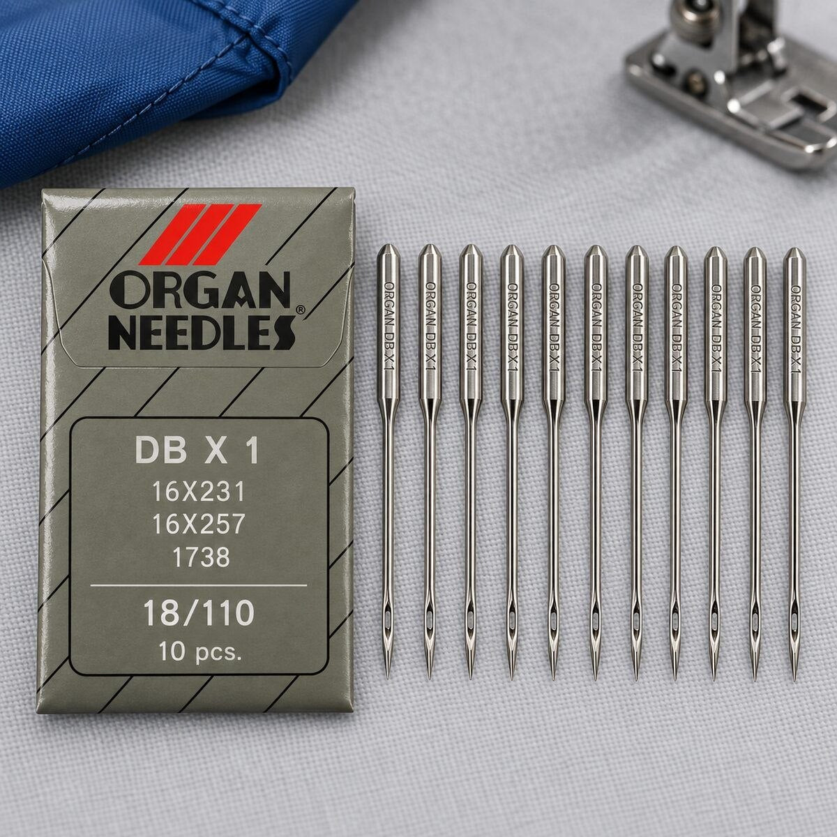Organ DB×1 Industrial Sewing Machine Needles Size 18/110 – Pack of 10 Pieces