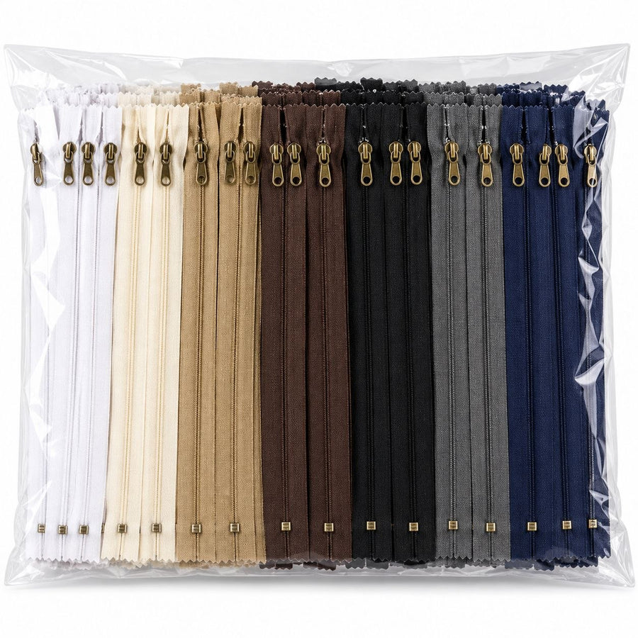 Men’s Trouser & Pant Zippers – Assorted Colours, Pack of 60 Pieces