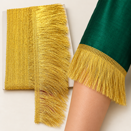 Bright Golden Thread Jhalar Lace Border for Saree, Blouse & Dupatta – 18 Meter