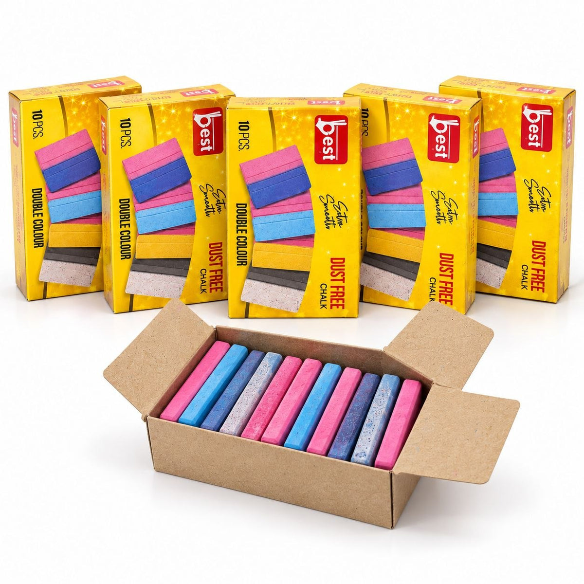 Dust Free Tailor Chalk for Fabric Marking – Multicolour, Pack of 10 Pieces