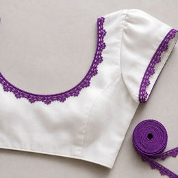 Purple Decorative Floral Lace 18 Meter for Blouse, Saree Border, Sleeves & Craft