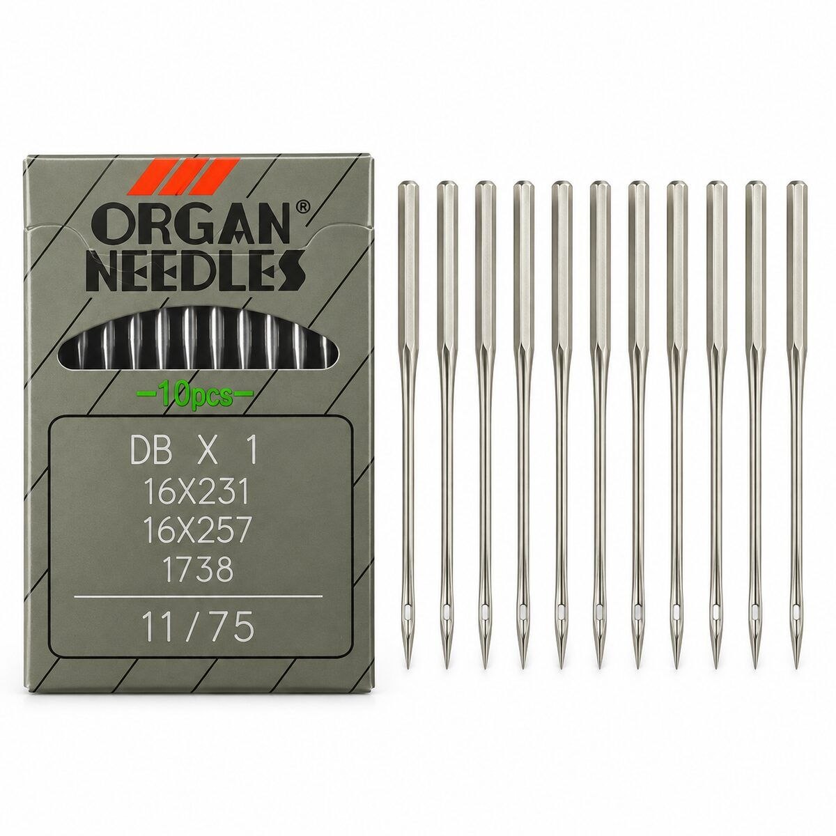 Organ DB×1 Industrial Sewing Machine Needles Size 11/75 – Pack of 10 Pieces