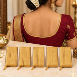 Golden Blouse Piping Dori Pack of 5 | Decorative Piping Cord for Blouse & Saree