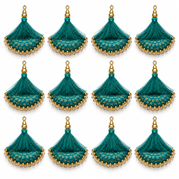 Designer Teal Green Latkan for Blouse & Lehenga – Pack of 12 Pieces (6 Pairs)