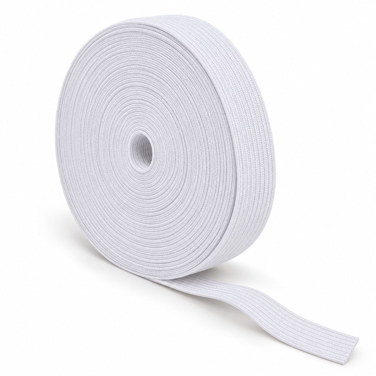 White Elastic Band 1/2 Inch (12.7 mm) – 25 Meter Roll for Sewing, Waistband, Pajama & Garments