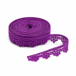 Purple Decorative Floral Lace 18 Meter for Blouse, Saree Border, Sleeves & Craft