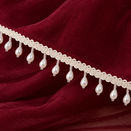 Premium White Pearl Drop Hanging Lace Border for Saree, Blouse, Dupatta,  9 Meter Lehenga & Dress Decoration | Designer Moti Latkan Lace