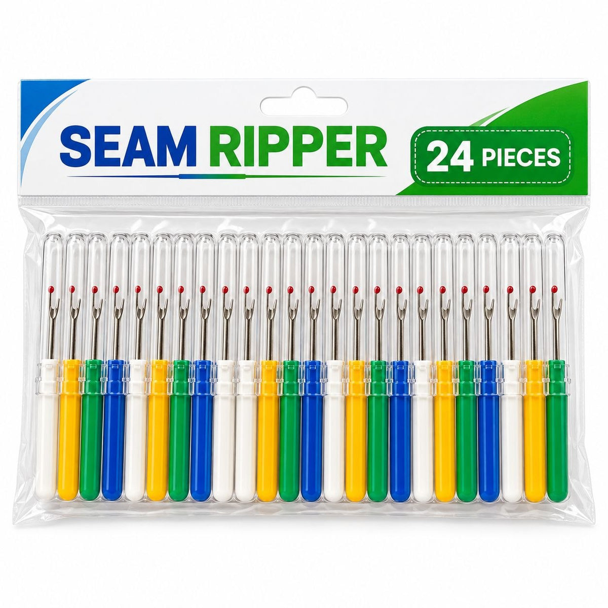 Seam Ripper Thread Cutter with Safety Cap – Multicolour, Pack of 24 Pieces