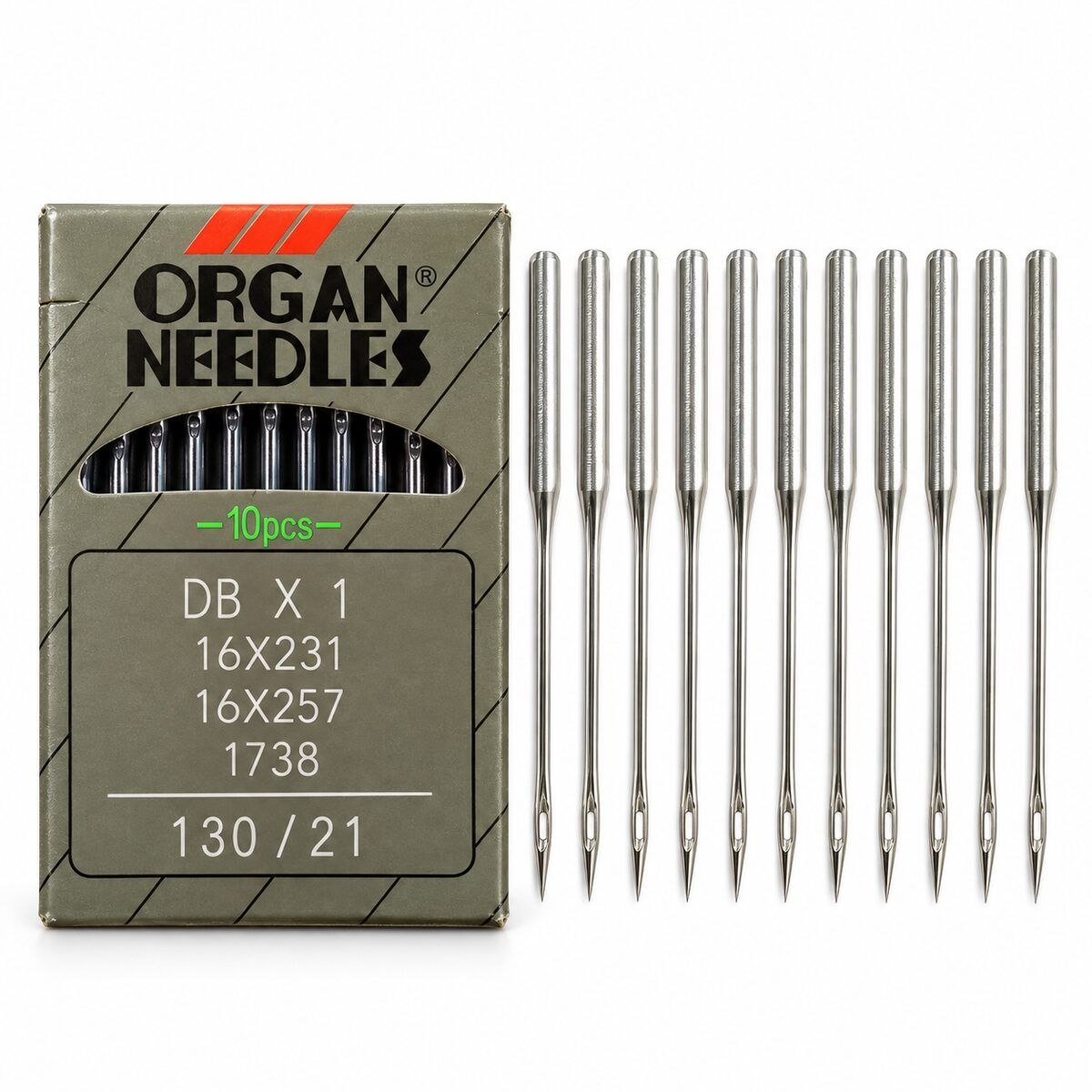 Organ DB×1 Industrial Sewing Machine Needles Size 21/130 – Pack of 10 Pieces