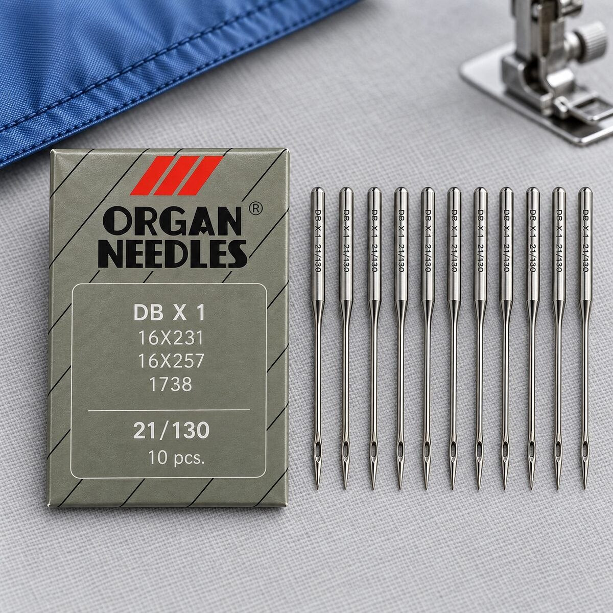 Organ DB×1 Industrial Sewing Machine Needles Size 21/130 – Pack of 10 Pieces