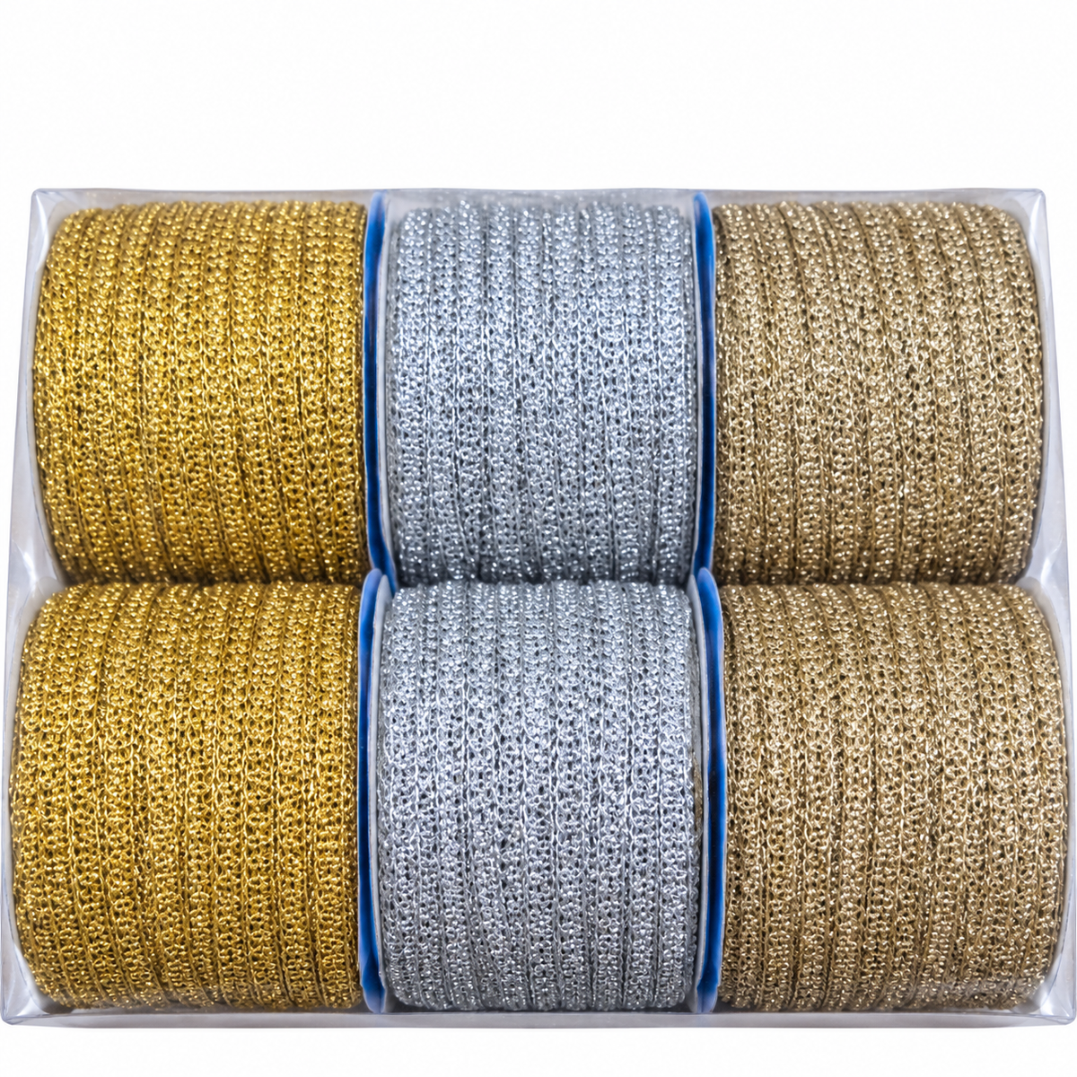 Mixed Metallic Colour Designer Lace Border for Saree, Blouse & Dupatta – 9 Meter Each, Pack of 12