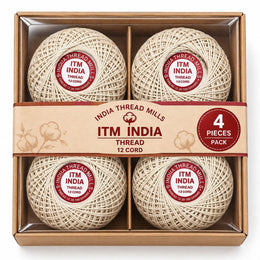 ITM India 12 Cord Cotton Thread 100g Each Pack of 4 | Crochet, Piping & Tailoring Thread