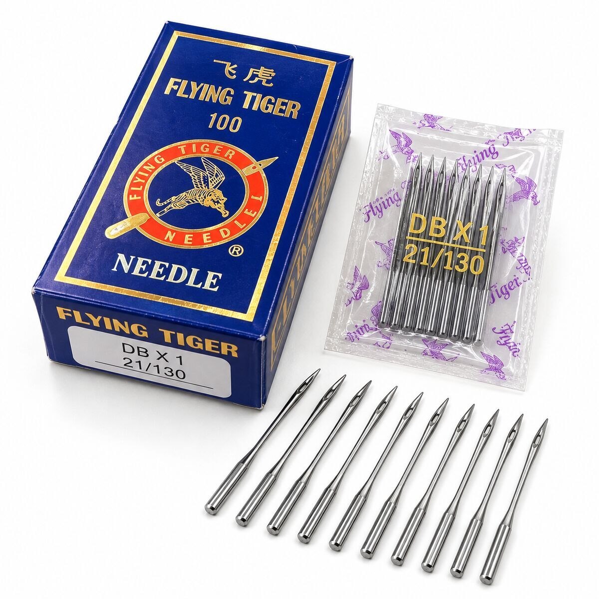 Flying Tiger DB×1 21/130 Industrial Sewing Machine Needles – 100 Needle Box