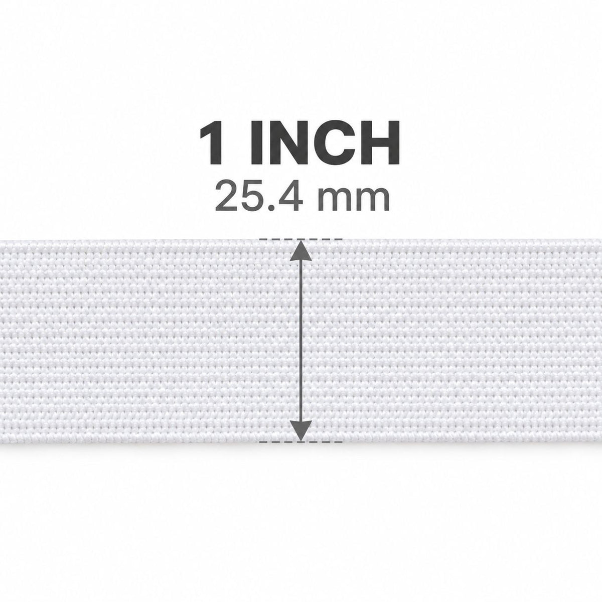 White Elastic Band 1 Inch (25.4 mm) – Stretchable Sewing Elastic for Waistband, Pajama, Skirt & Tailoring